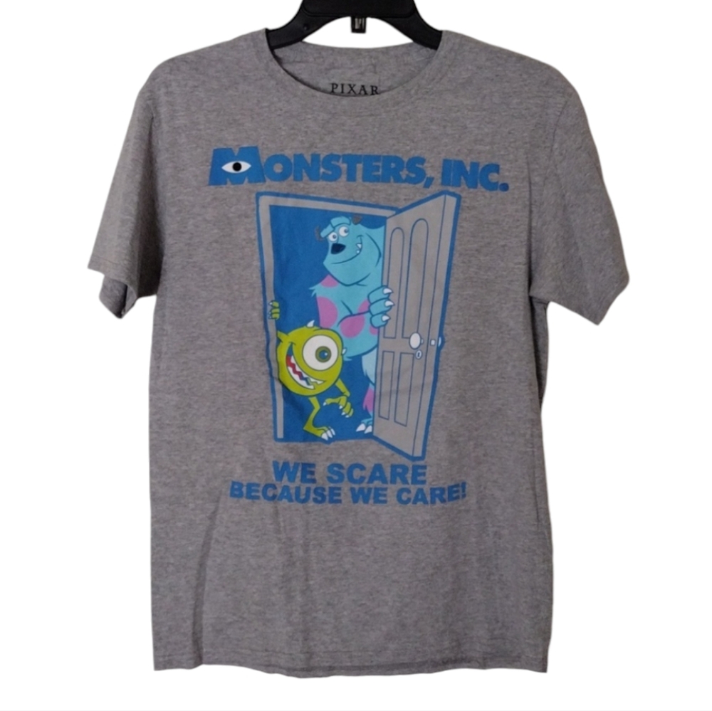 Disney Pixar Monsters Inc Grey Blue Character T-shirt size Small